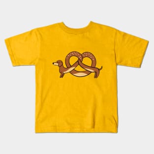 Pretzel and a Wiener on White Kids T-Shirt